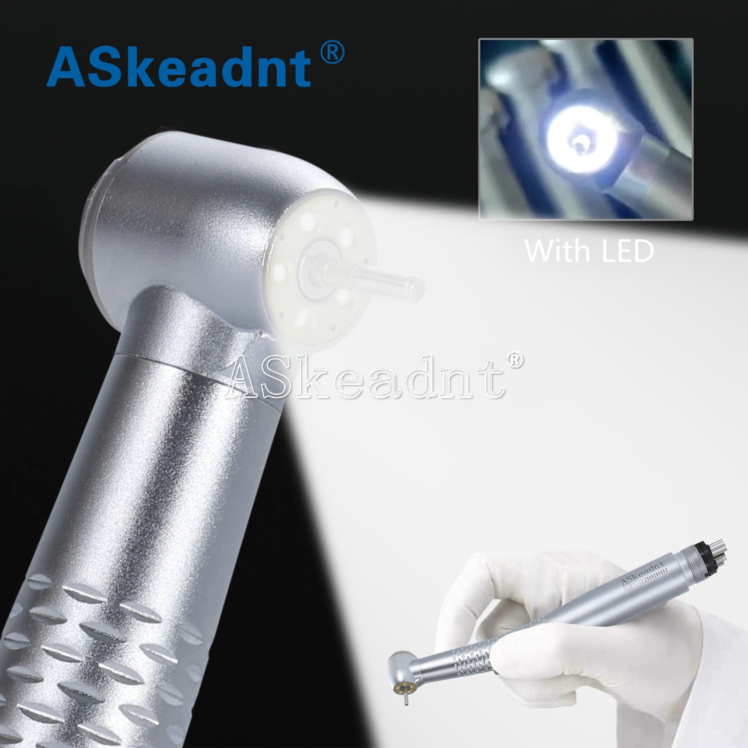Dental LED E-generator Shadowless Ring Ceramic Handpiece 5 Water Spary 4Holes