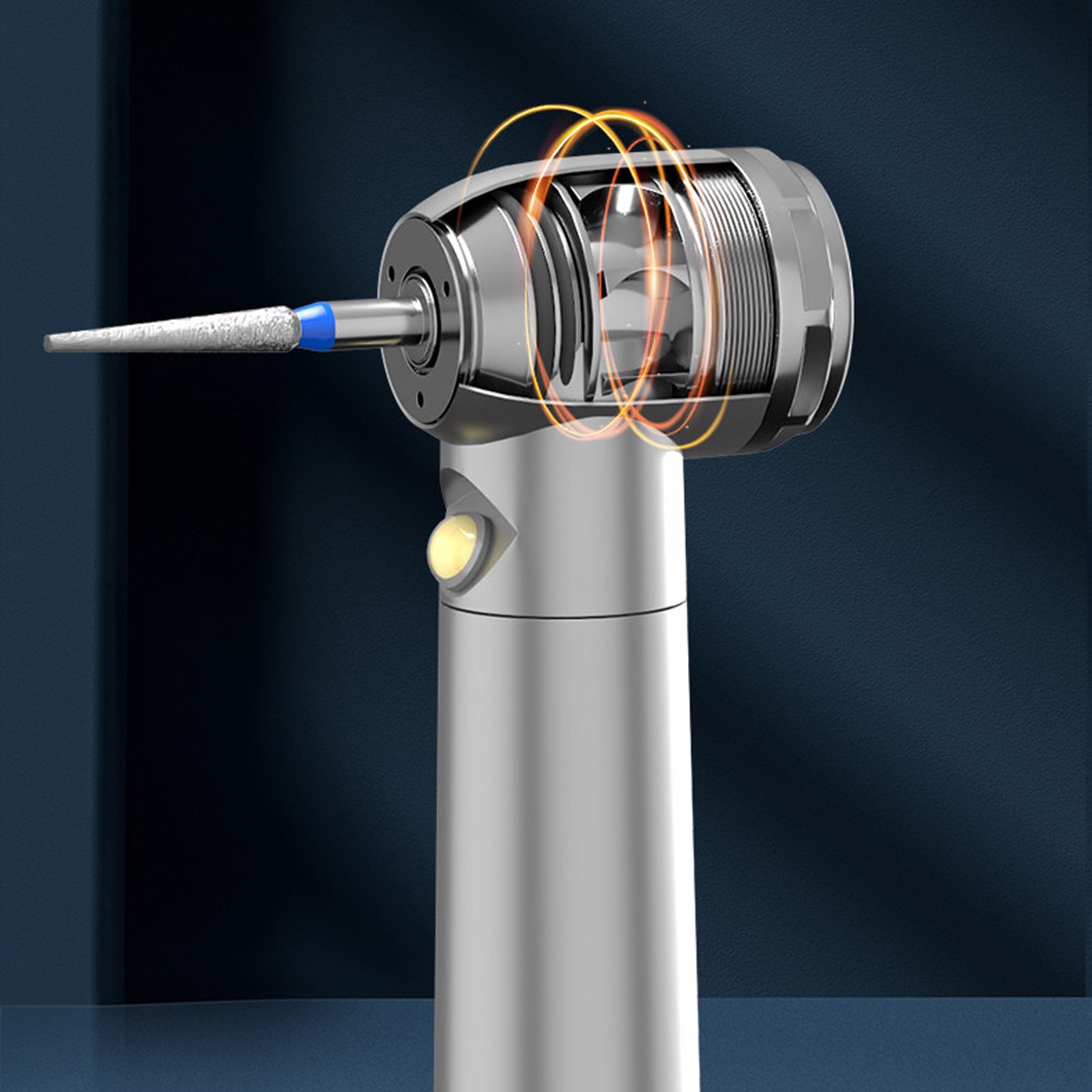 Dental Fiber Optic E-generator LED High Speed Handpiece Push Turbine 4 Holes