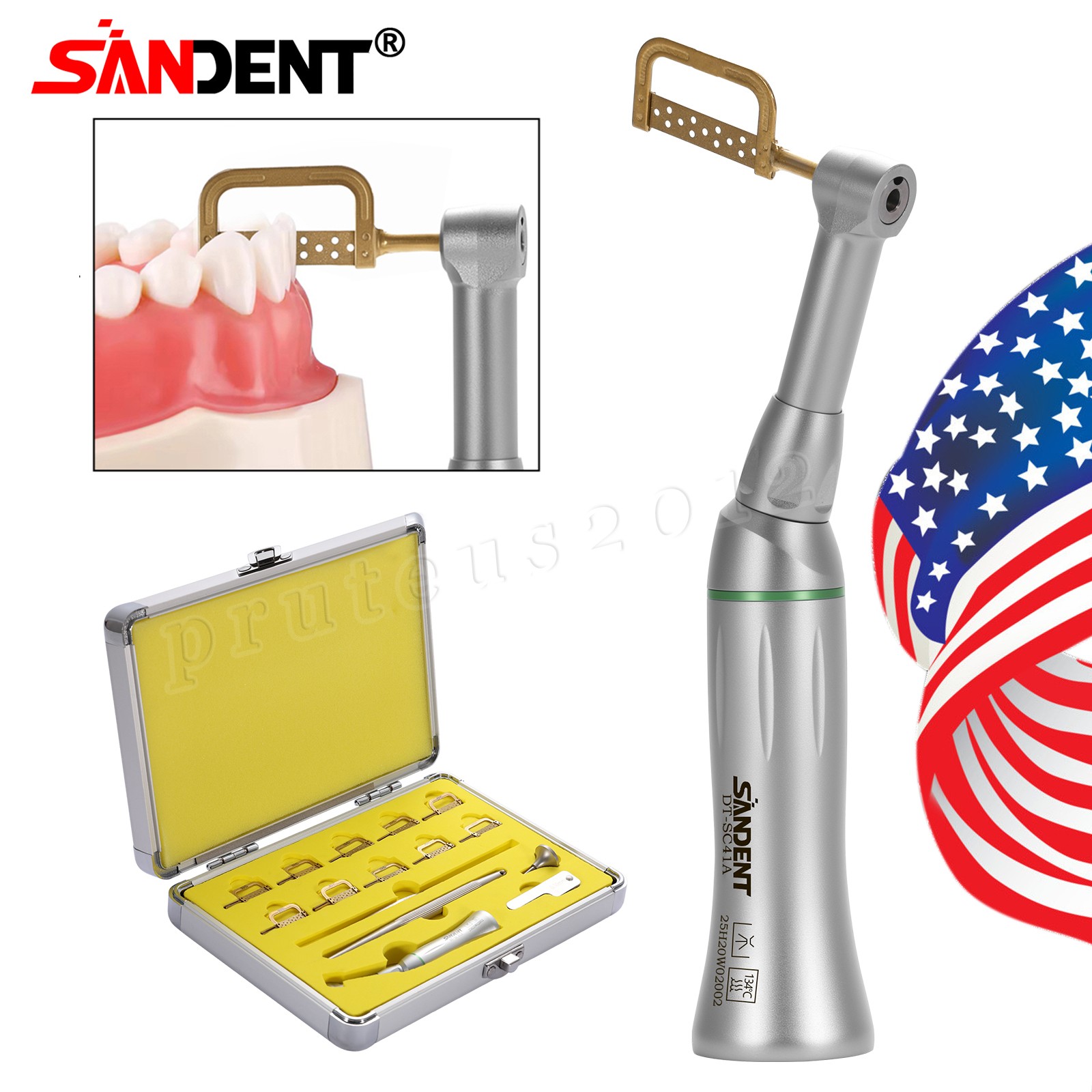 Dental 4:1 Interproximal Stripping Contra Angle Handpiece IPR/Inner Air Motor 4H