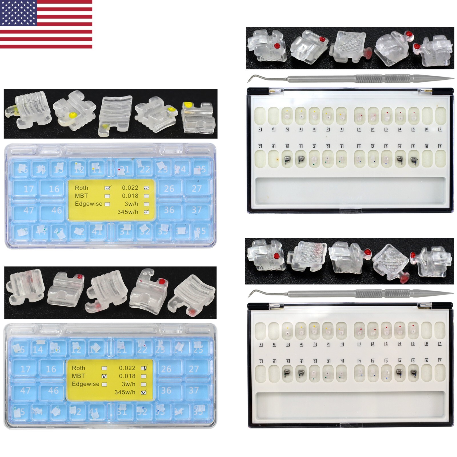 Dental Ceramic Brackets Orthodontic Self Ligating Braces Roth MBT Aesthetics