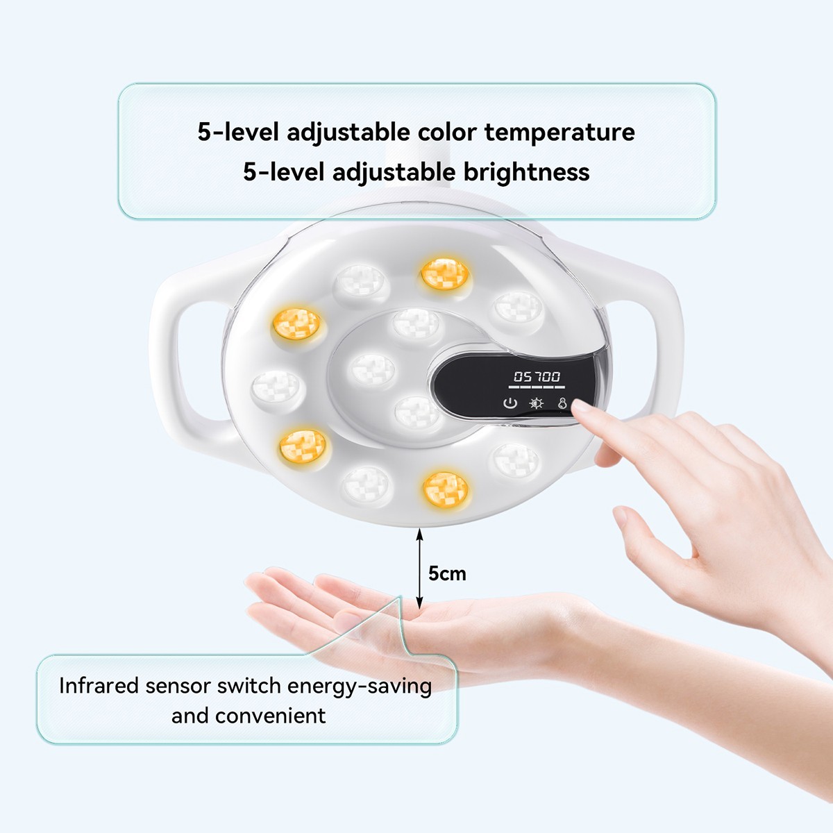 9W Dental 6 White LED Lamp Oral Light Ra90 Lamp For Unit Chair