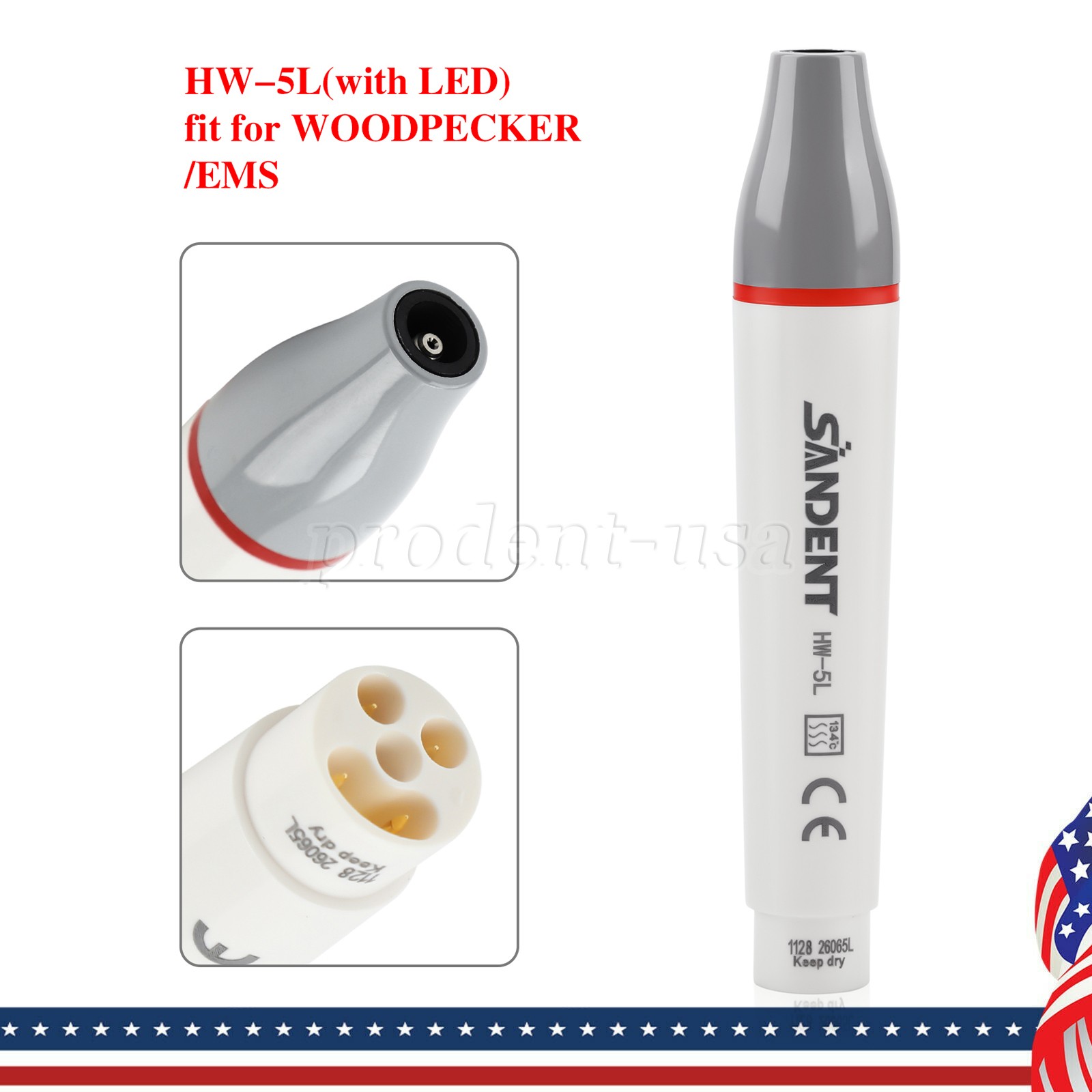Woodpecker Style Dental LED Curing Light Cure Lamp Wireless Cordless 1500mw 5W