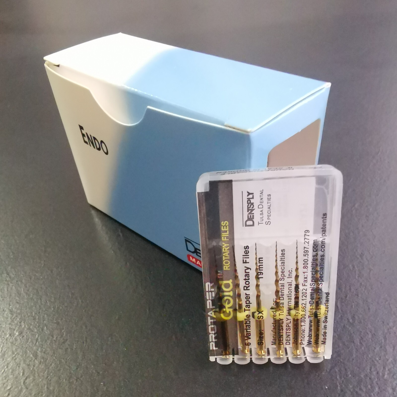 Dentsply ProTaper Gold Rotary Files F1,F2,F3,S1,S2,SX-F3, SX19 6 file pkg 1