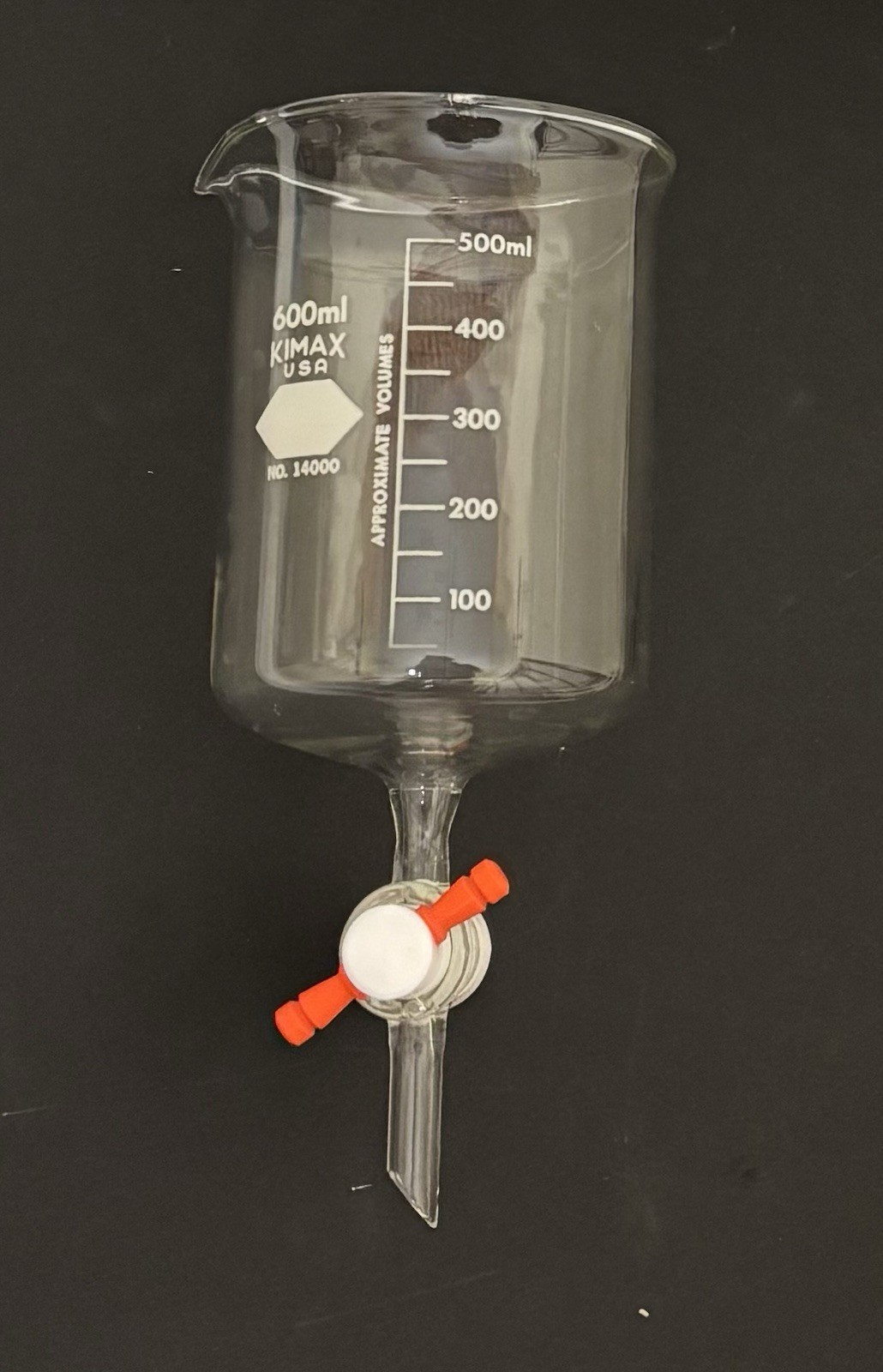 Kimax 600 ml Beaker with Bottom Drain