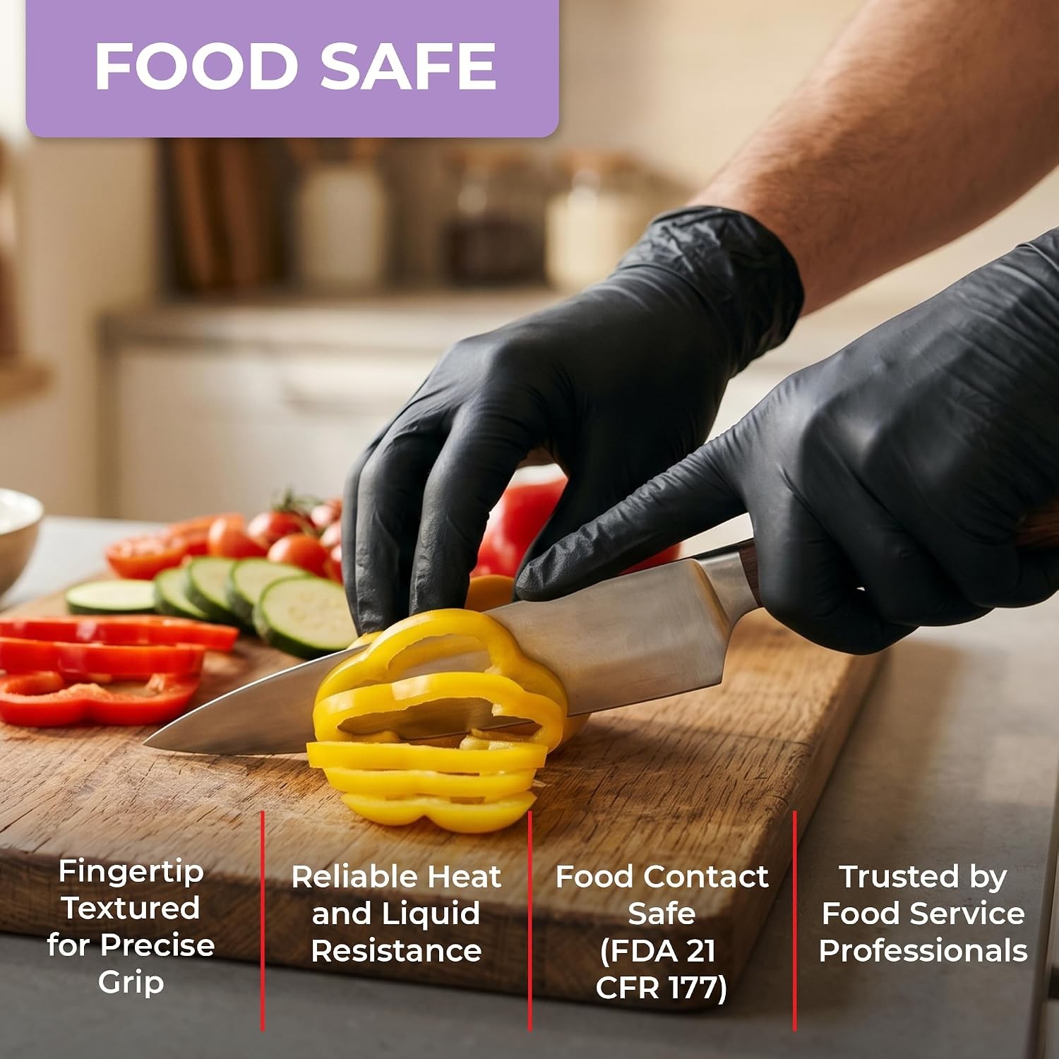 Cranberry Compac Black Nitrile Gloves Disposable Latex Free – Powder Free Food S