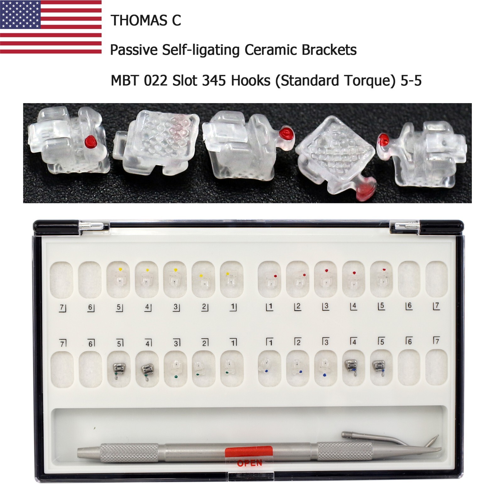 Dental Ceramic Brackets Orthodontic Self Ligating Braces Roth MBT Aesthetics