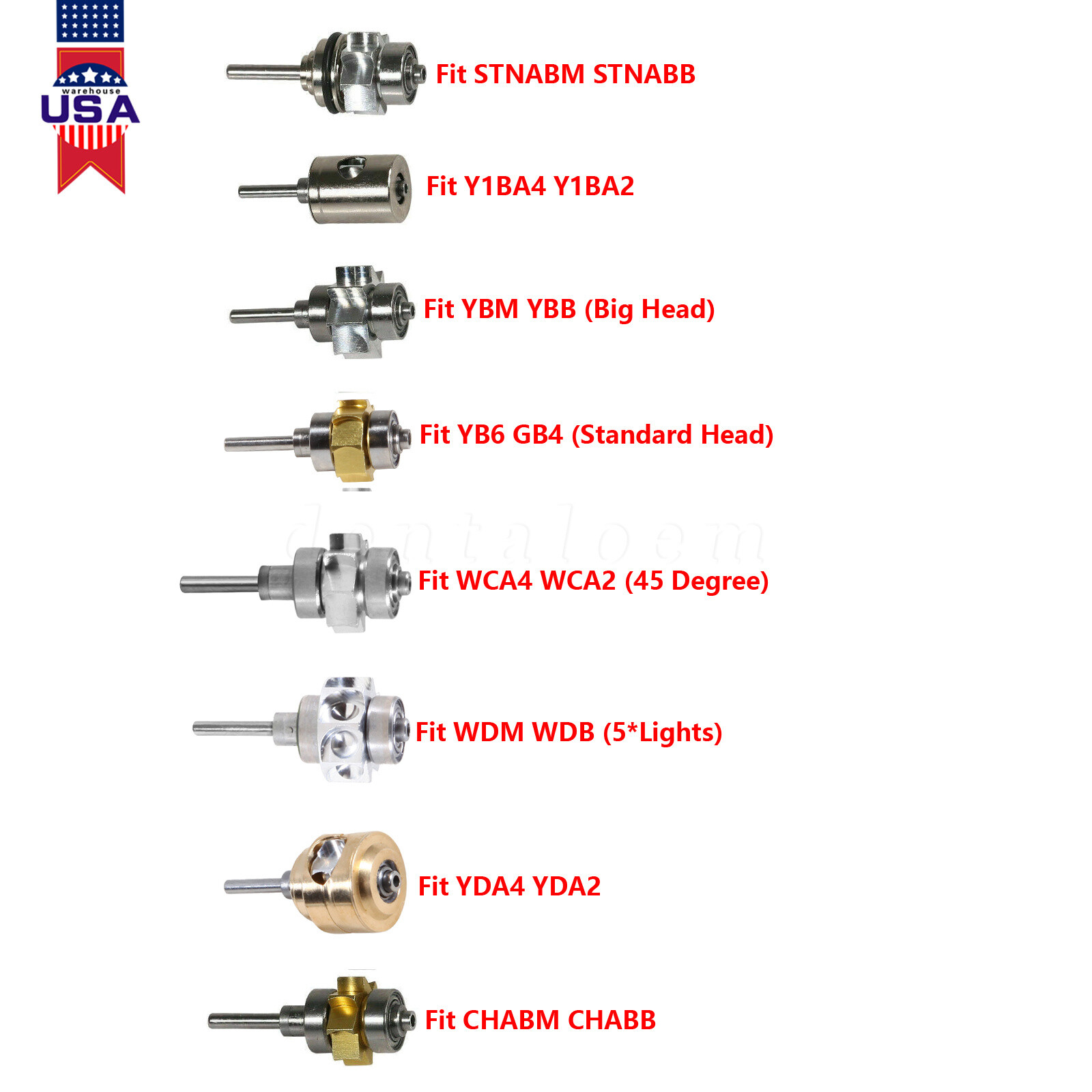 Dental Turbine Cartridge Rotor For ST/YBB High Speed /LED Fiber Optic Handpiece