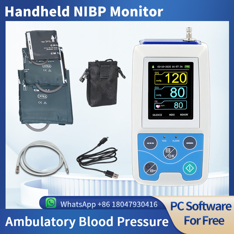 Ambulatory Blood Pressure Monitor NIBP Holter Recorder with 3 Cuffs PC Software