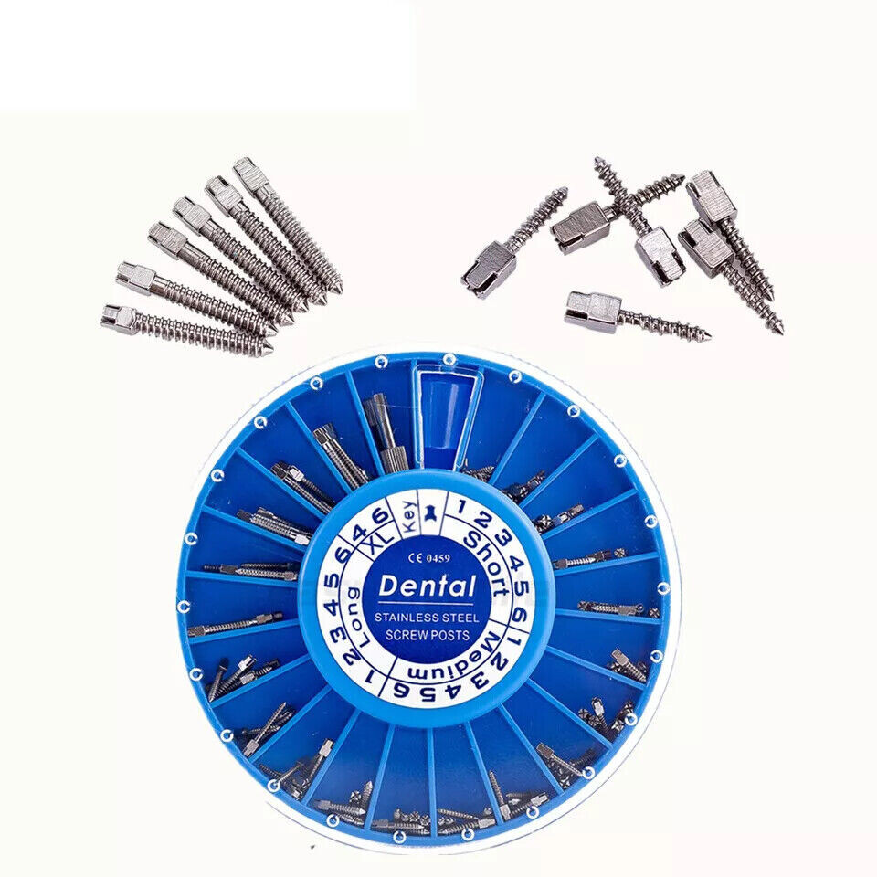 120/240 Pcs Dental Assorted Cross Head Root Conical Stainless Steel Screw Plated