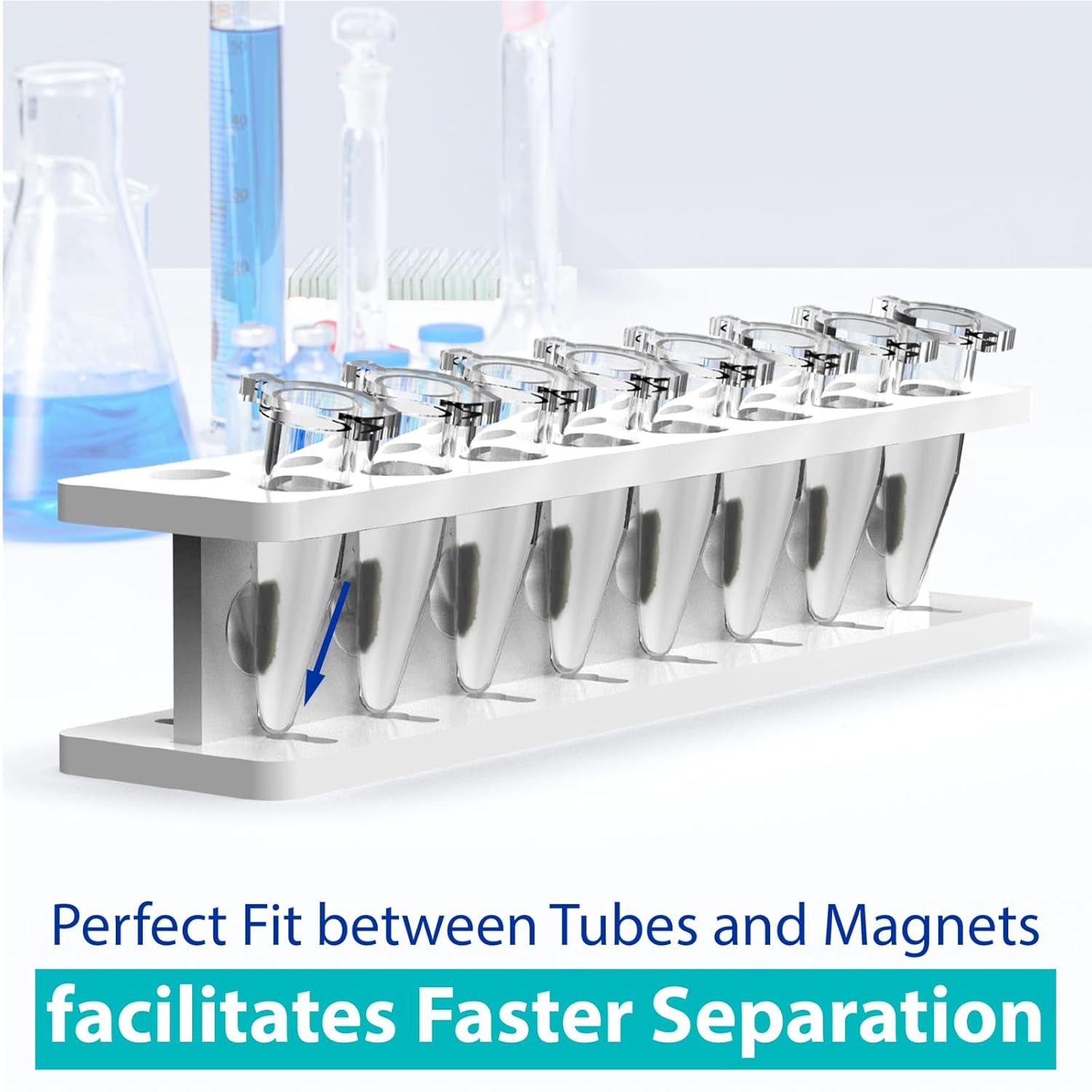 Magnetic Bead Rack Separator for DNA/RNA, Holds 16 Wells of 1.5ml/2ml Centrifuge