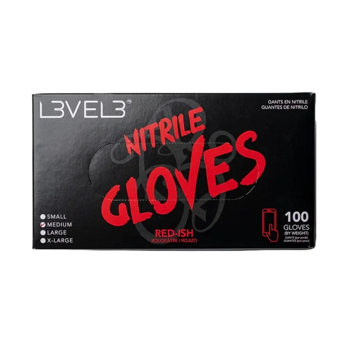 Level 3 Professional Nitrile Gloves L Available Red-Ish Color 100 Pack NEW