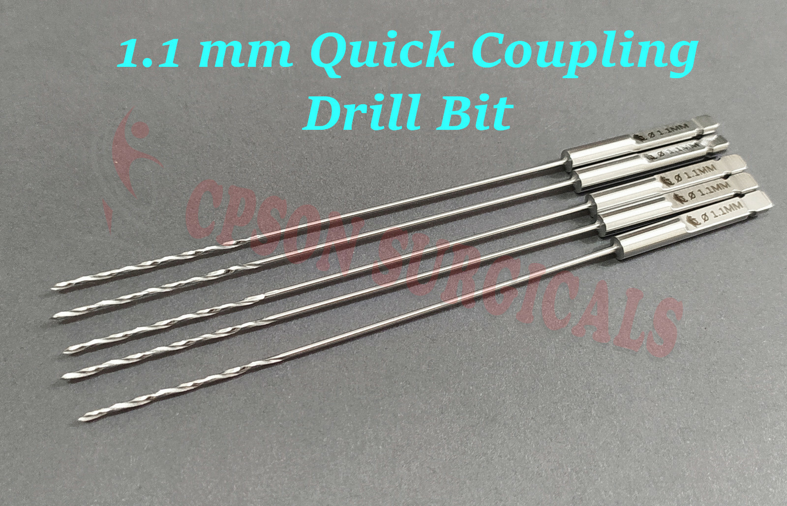1.1mm Quick Coupling Drill Bit 100mm Length Veterinary Instrument SS