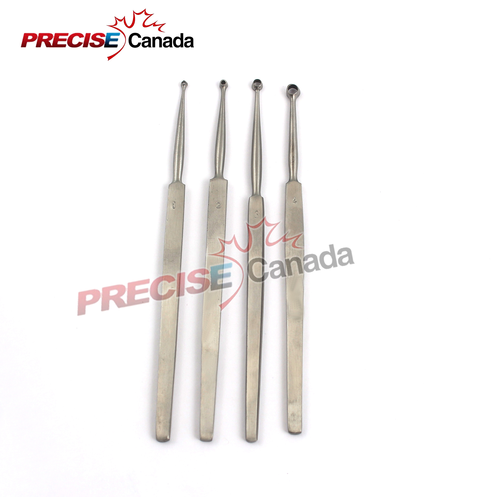 FOX DERMAL CURETTES 1MM+2MM+3MM+4MM SURGICAL DERMATOLOGY INSTRUMENTS