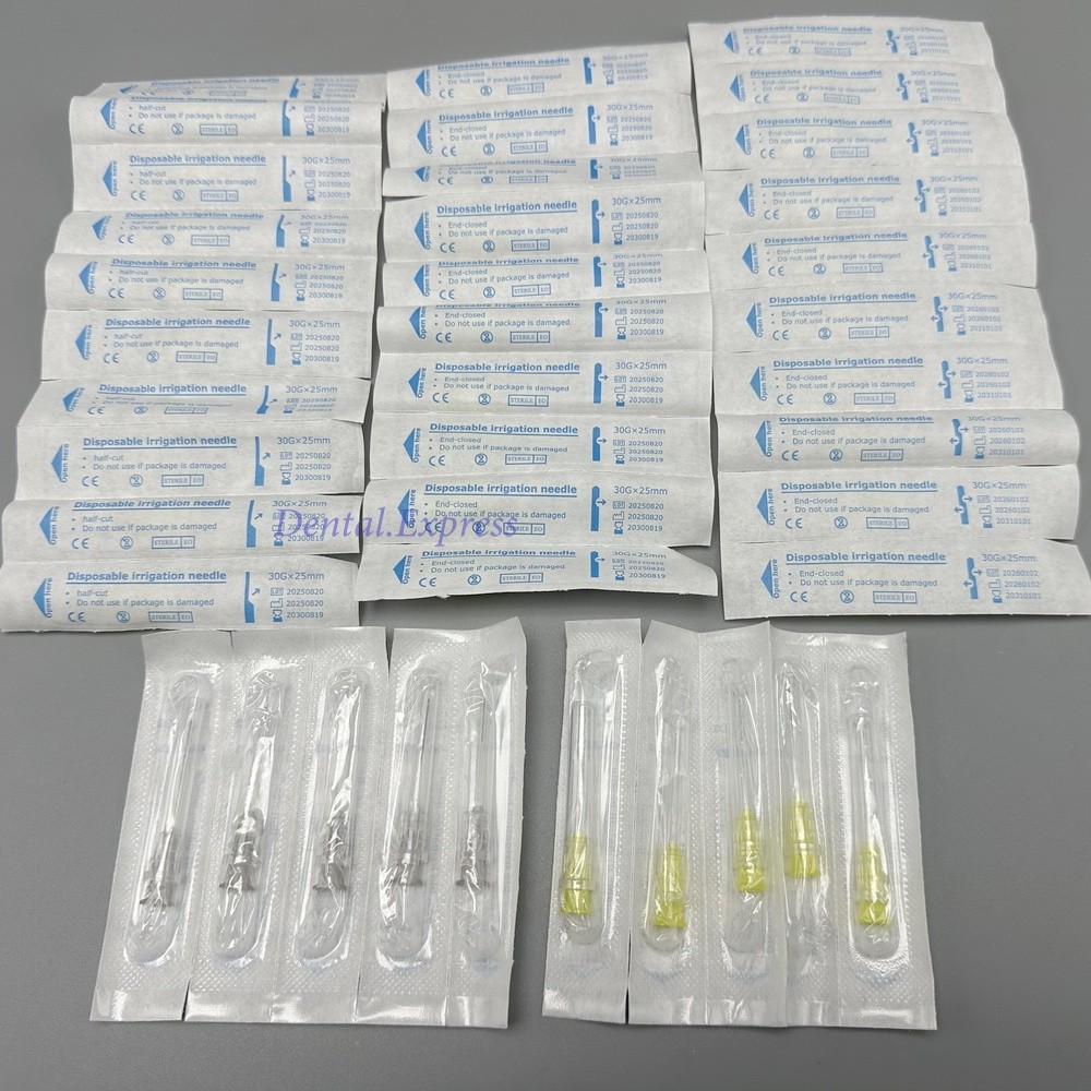 100pcs/Pack Dental Endo Irrigation Needle Syringe Tips Disposable 27G/30G 25mm