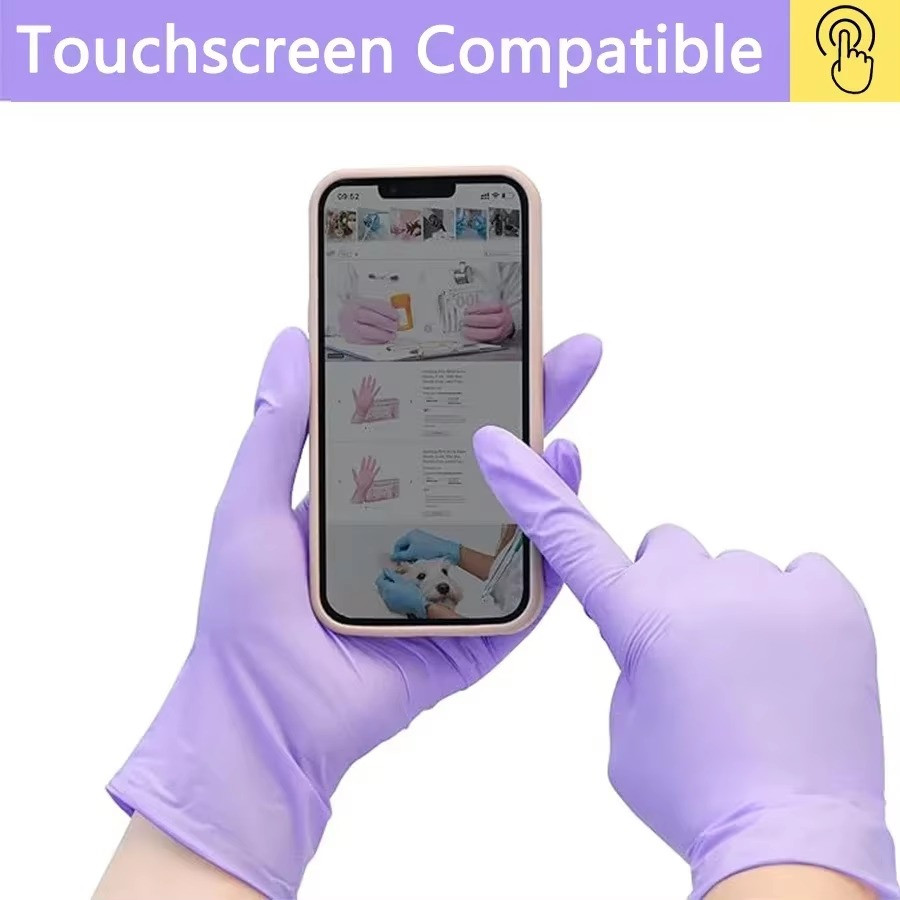 Disposable Nitrile Gloves Powder Free Latex Free Medical Use & Food Grade 100pcs