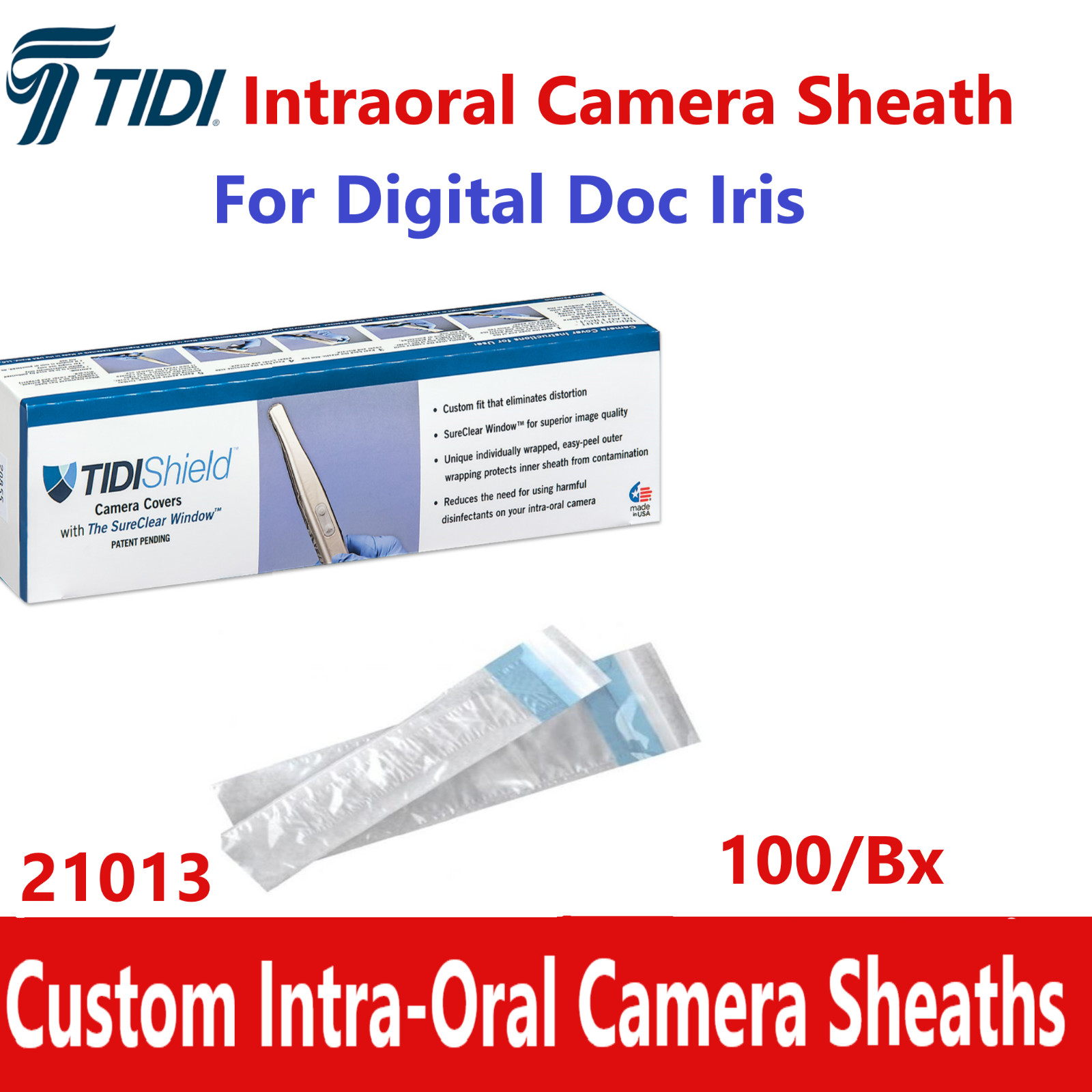 Dental Tidishield Intraoral Camera Cover Camera Sheath Iris Digital Doc, 100/Bx