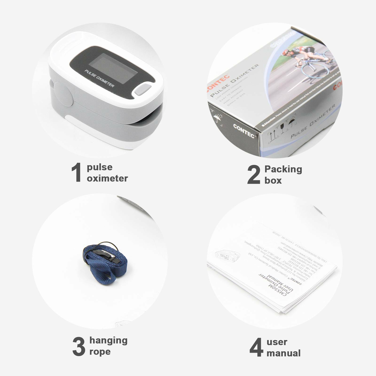 CMS50NA Finger Tip Pulse Oximeter Blood Oxygen FDA CE SpO2 PR Monitor Meter