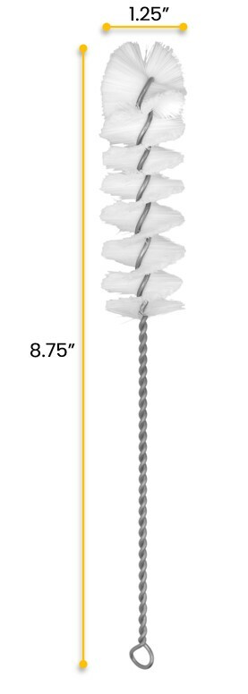 Nylon Cleaning Brush, 8.75″ – Fan Shaped End – 1.25″ Diameter – Eisco Labs