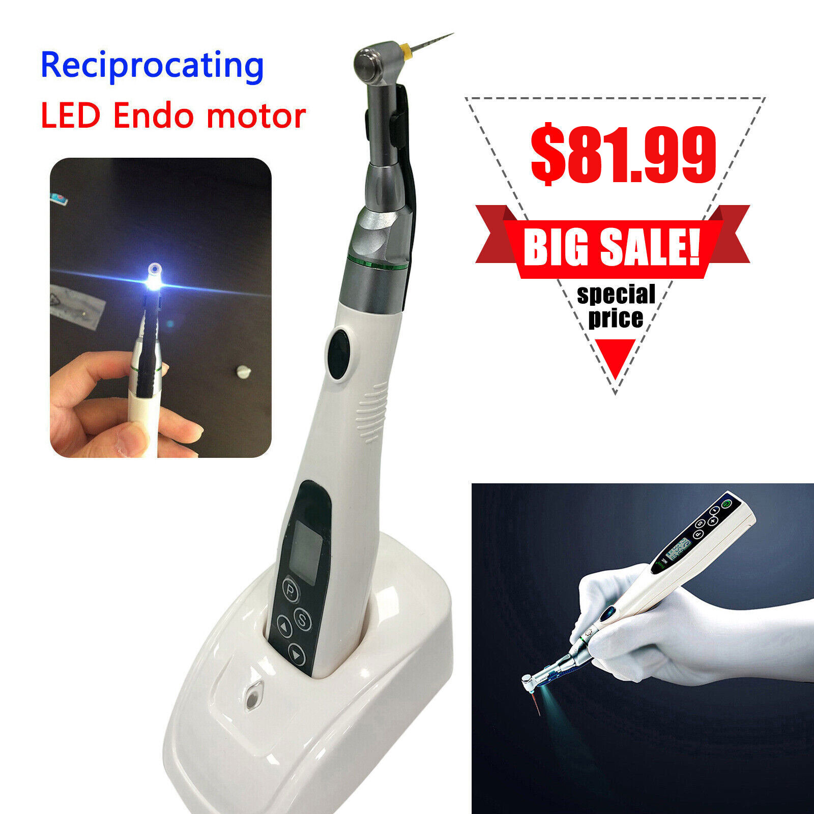 Dental Wireless Endo Motor With LED Light /Endodontic Root Canal Apex Locator