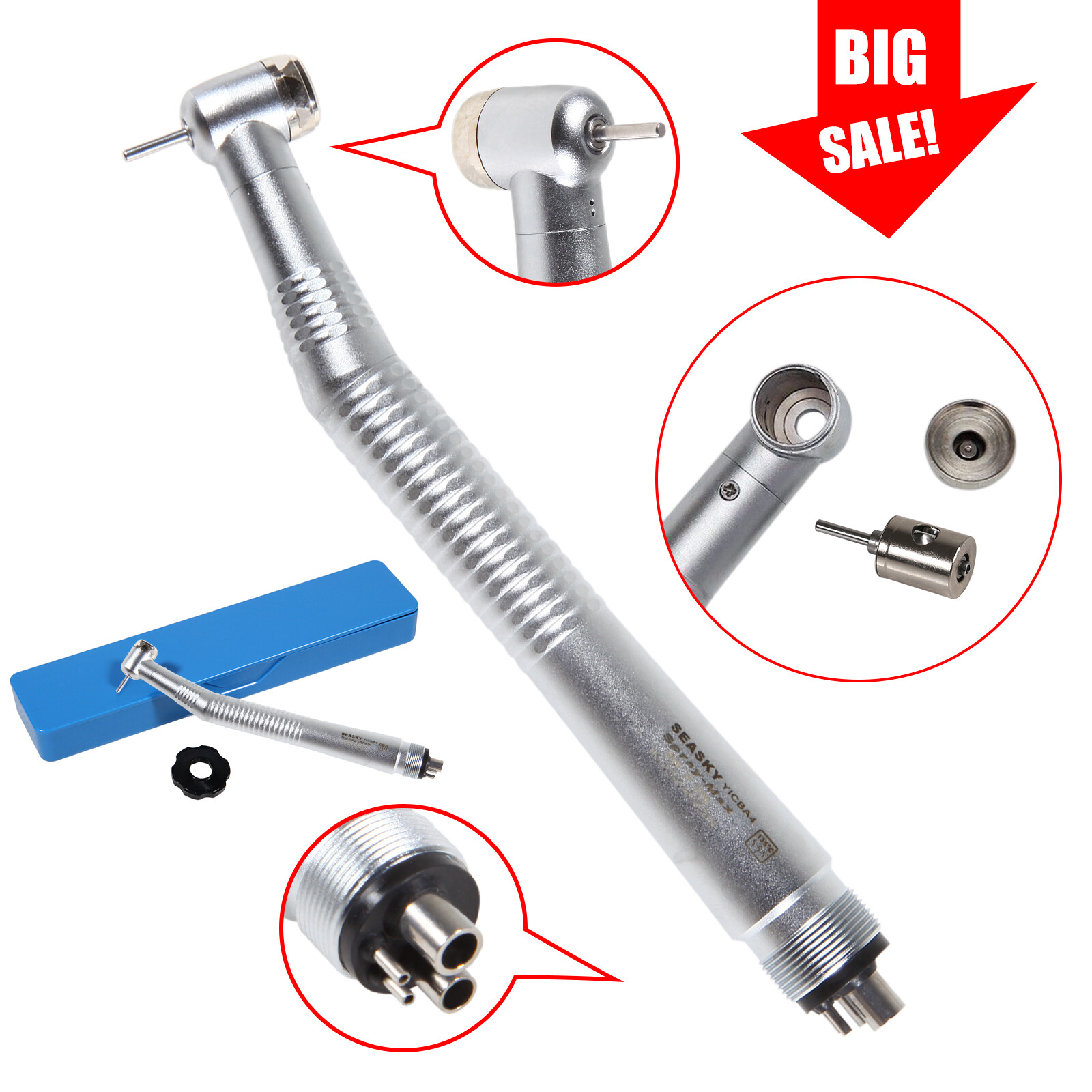 Dental Turbine High Speed Handpiece Push Button 4Holes Standard Head