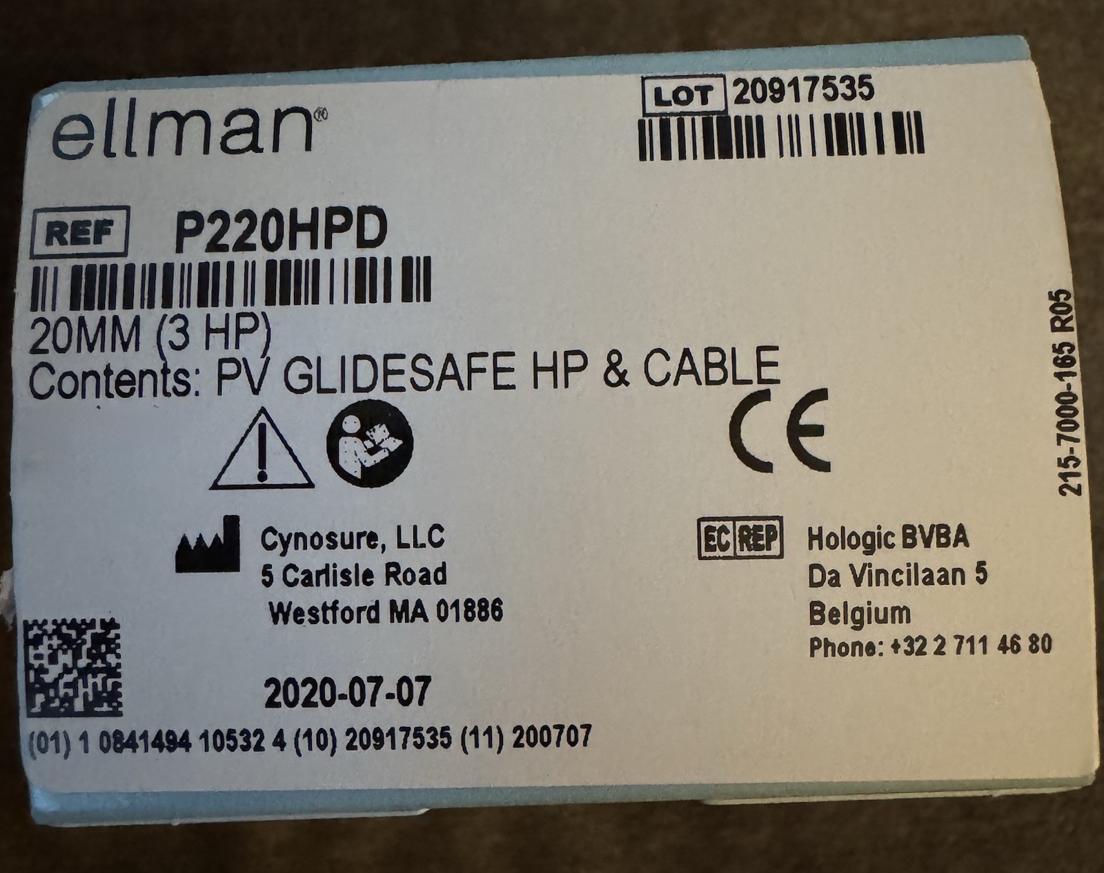 New Ellman 20mm Pelleve GlideSafe 3Pack Handpieces with Cable Ref# P220HPD