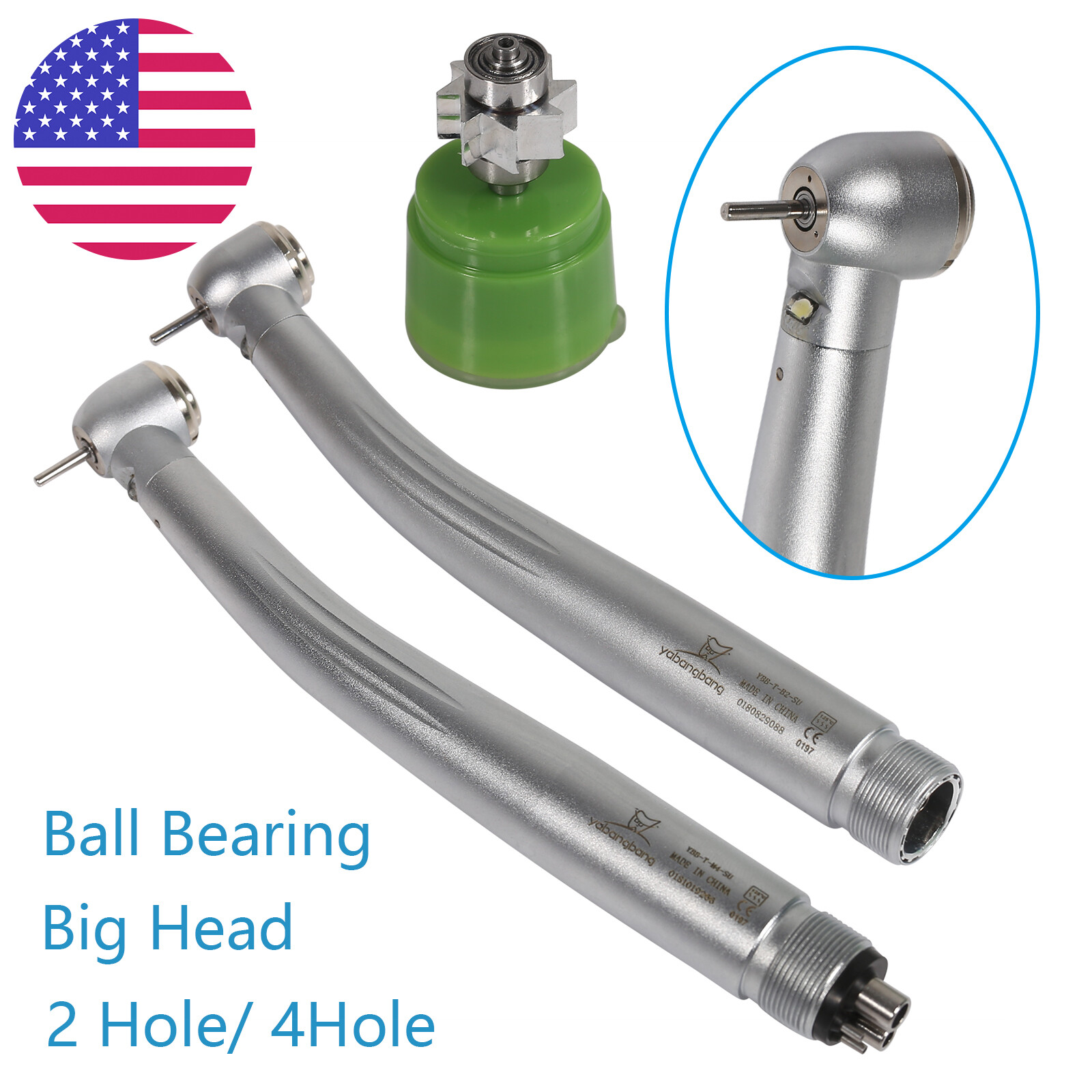 E-Type Dental High Speed LED Handpiece Standard Head Push 2/4Hole CE