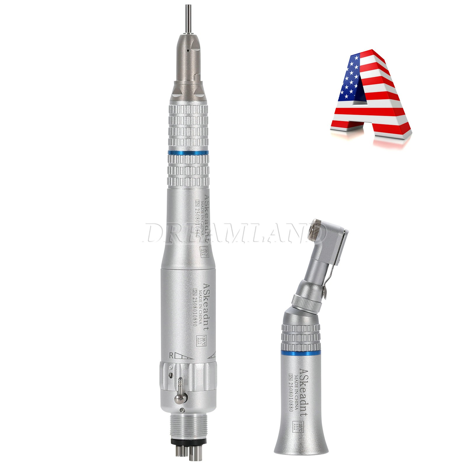 SEASKY Dental Slow Low Speed Handpiece Straight Contra Angle Air Motor 4/2Holes