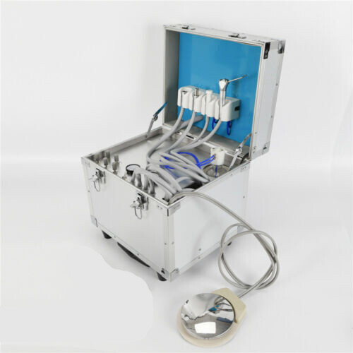 Portable Dental Delivery Unit: Rolling Box with 4 Holes Air Compressor Suction