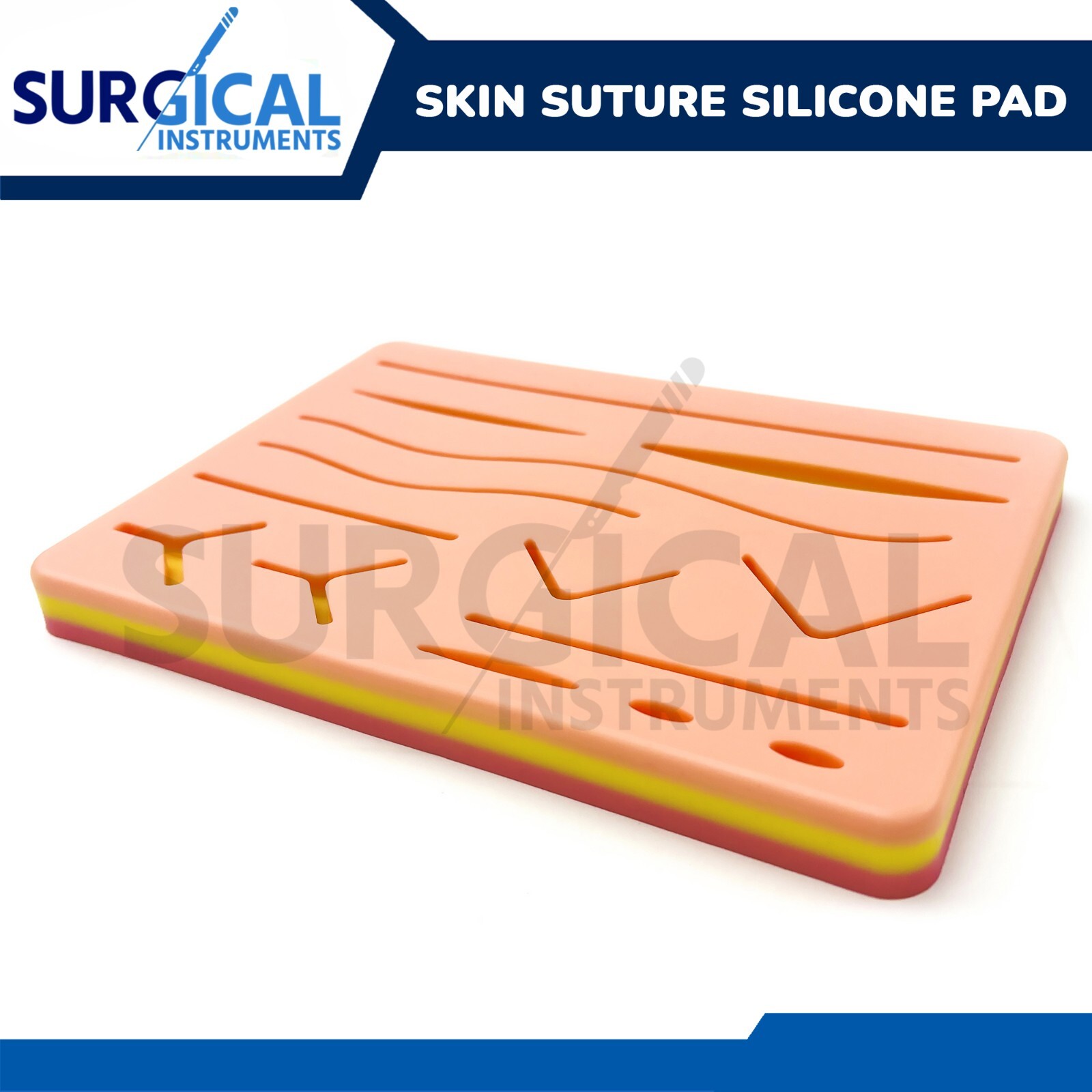 Medical Skin Suture Practice Silicone Pad Wound Simulated Surgical Training Kit