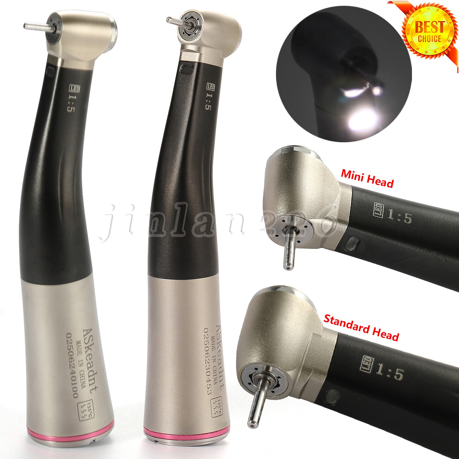 Yabangbang Dental Electric Handpiece 1:5 Contra Angle Fiber Optic High Speed NSK