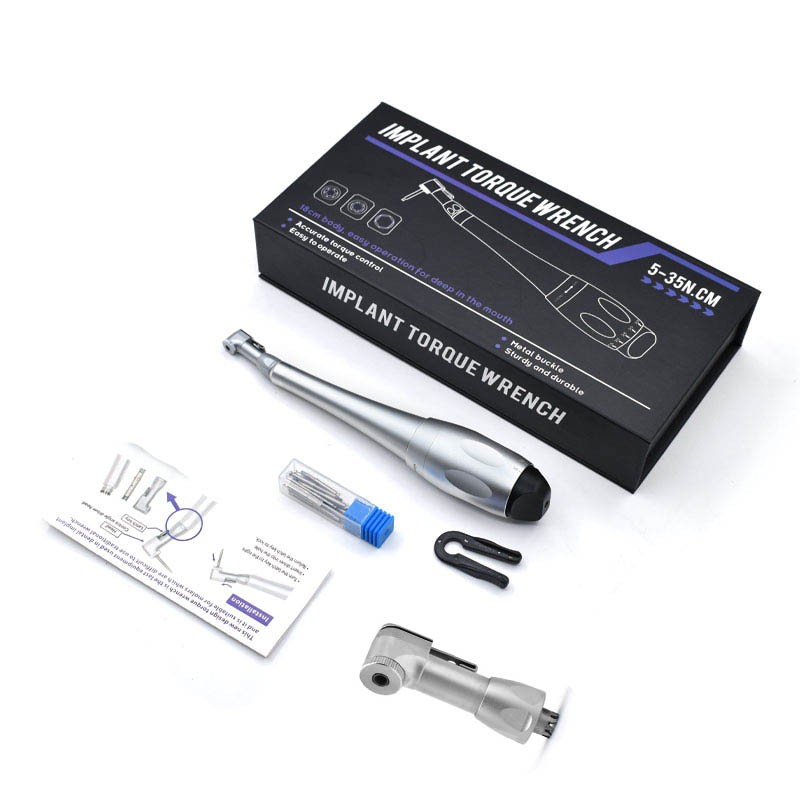 Dental Universal Implant Kit Torque Wrench Contra Angle Handpiece & 16 Drivers