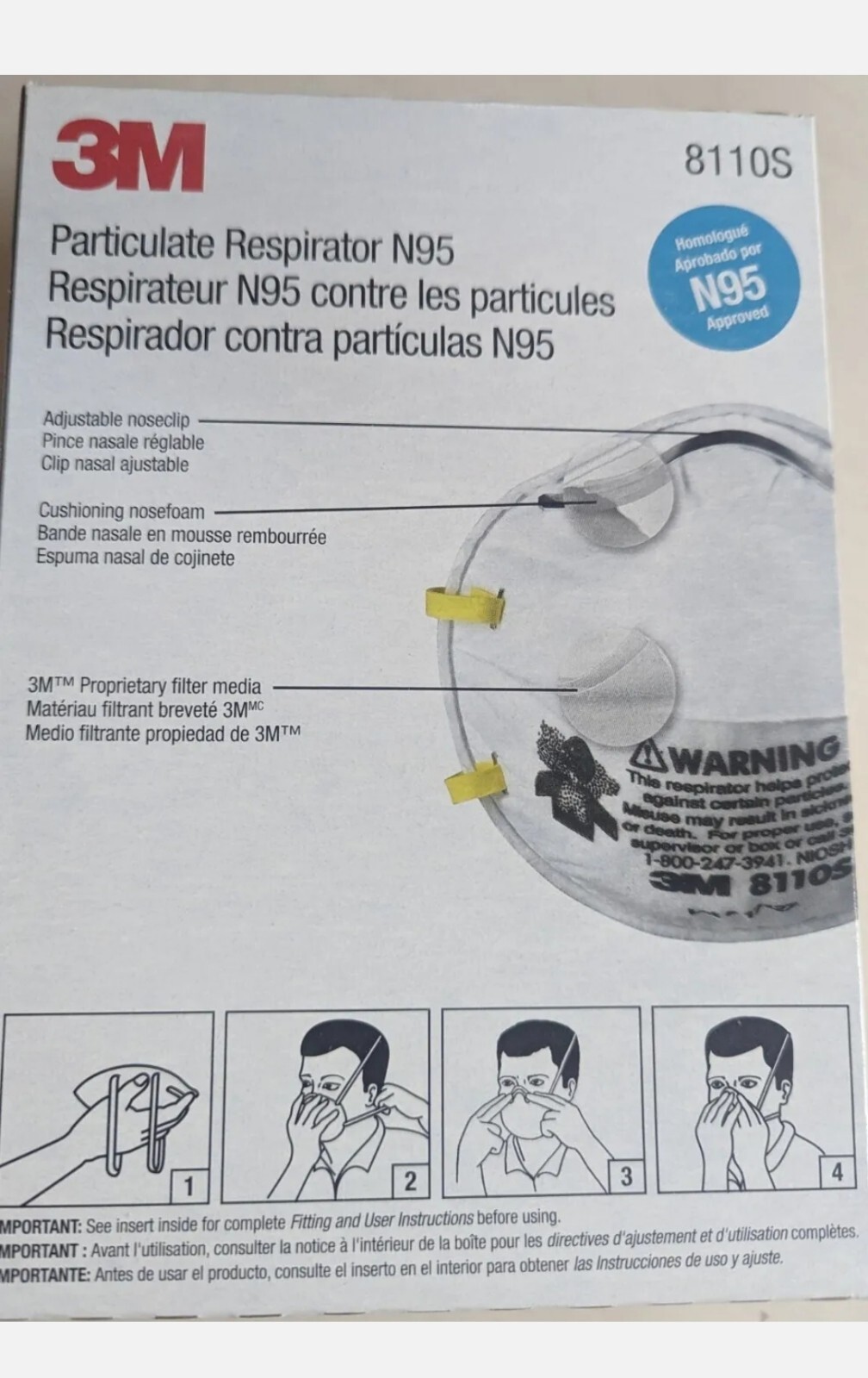 3M 8110S, Small Dust Masks, N95 Particulate Respirators, Pack of 20 EXP 05/2025