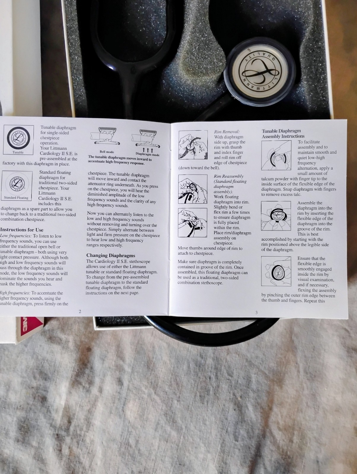 3M Littmann Cardiology II S.E. Stethoscope 25” Black 2127L. Bonus Reflex Hammer