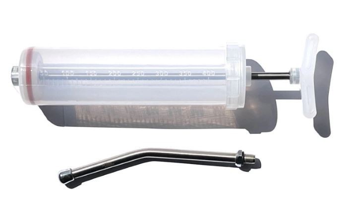 Horse Dental Drenching Syringe Veterinary Tool for Equine Care 400ml Steel Nozzl