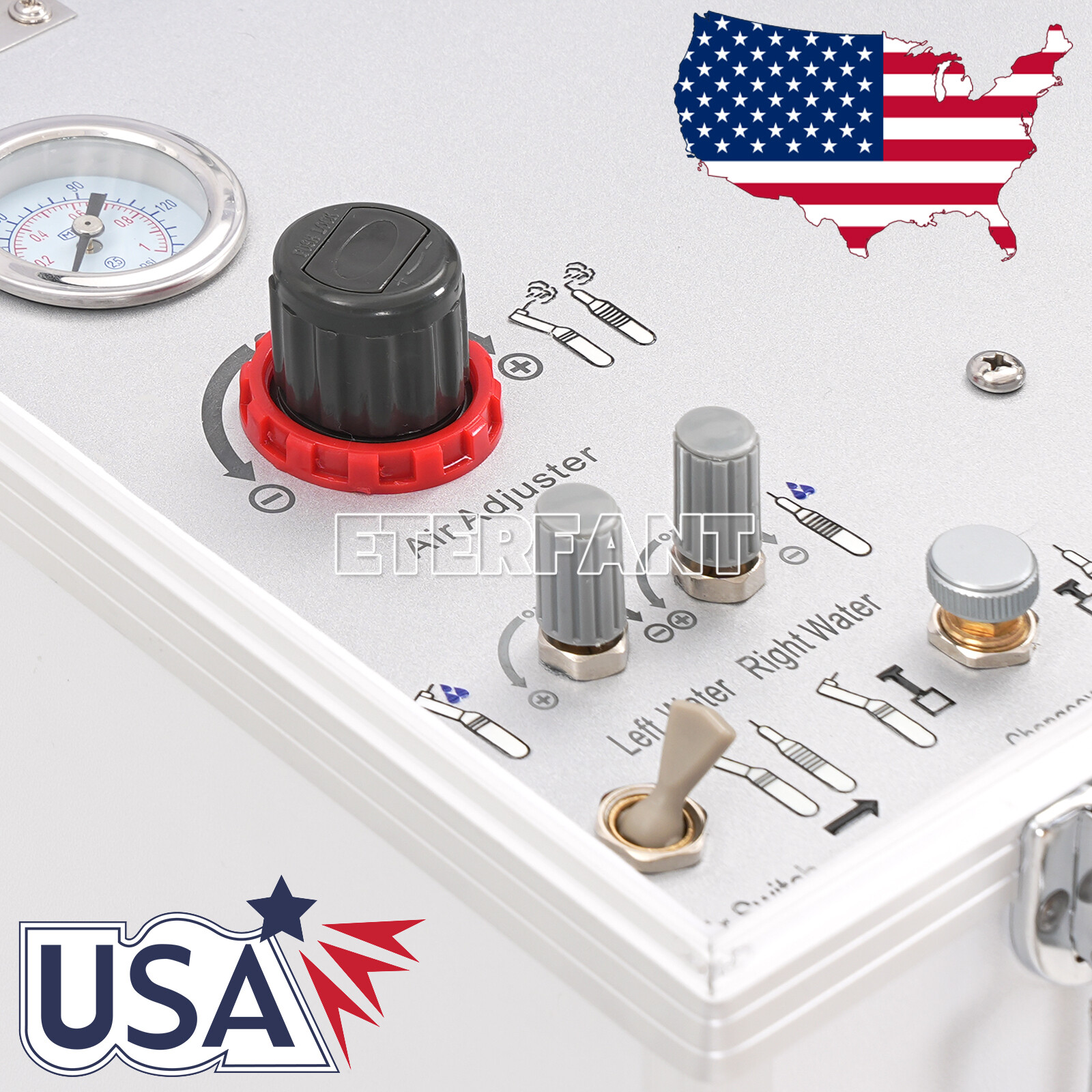 Dental Portable Delivery Unit Air Compressor Suction System 4 Holes BD-402 US