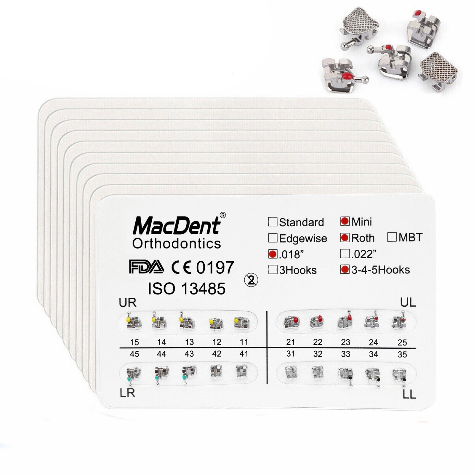 Dental Orthodontic Metal Self-ligating Ceramic Clear Crystal Brackets Braces ALL