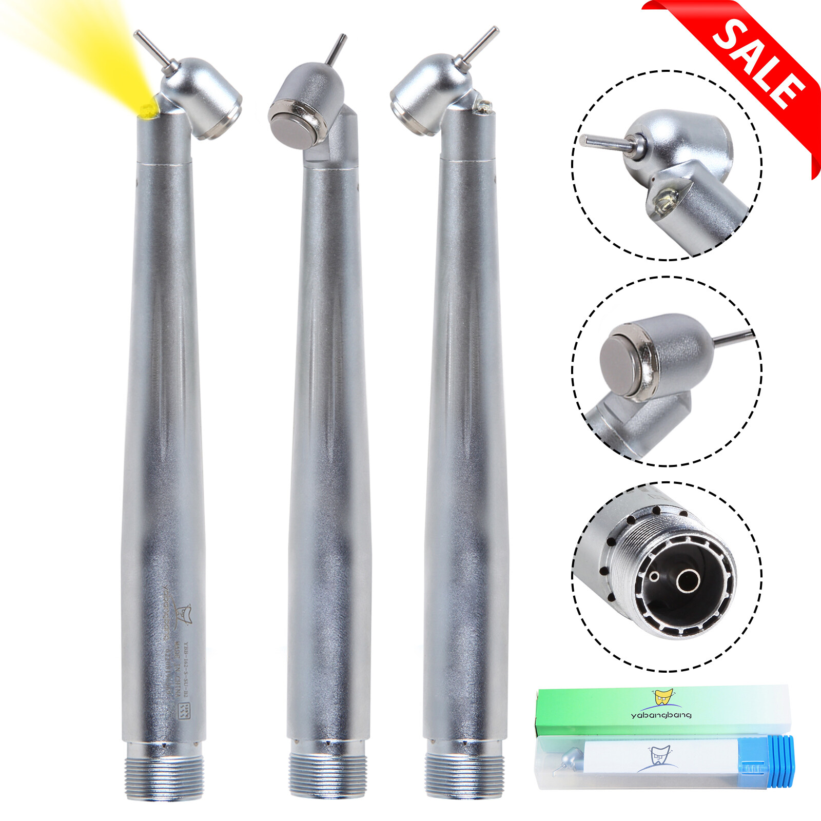 45-Degree LED Fiber Optic High-Speed ​​Dental Handpiece With E-Generator 2Holes