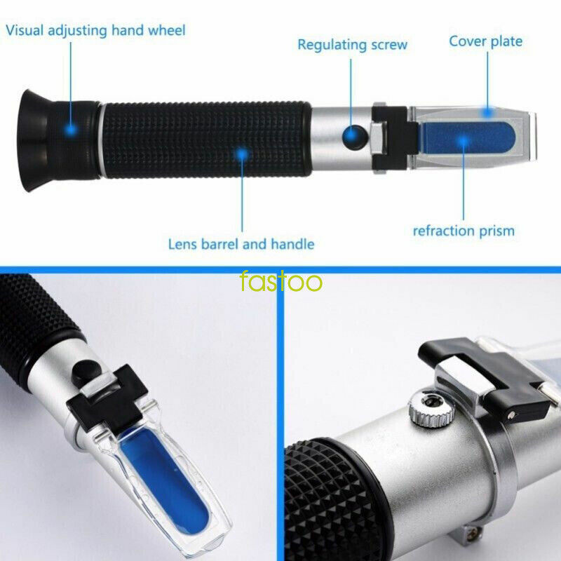 Handheld Alcohol Refractometer Meter ATC For Alcohol Liquor Testing 0-80% New