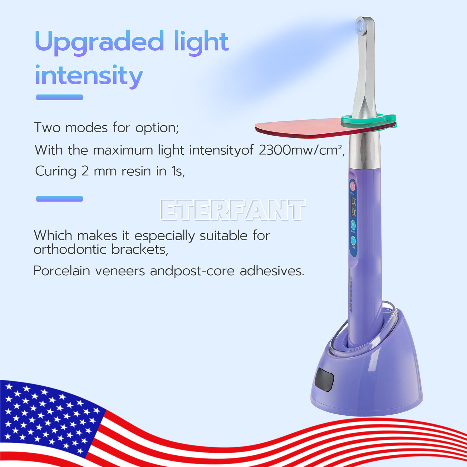 ETERFANT Woodpecker Style Dental iLED Curing Light Lamp Wireless 1 Second Curing