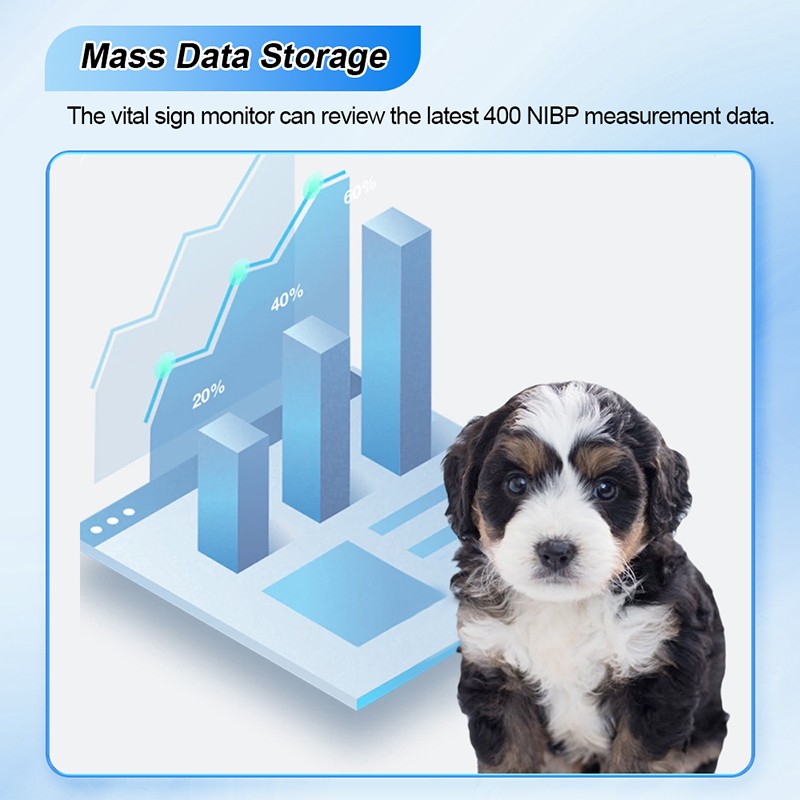 5-inch portable multi-parameter veterinary vital signs monitor with color touch