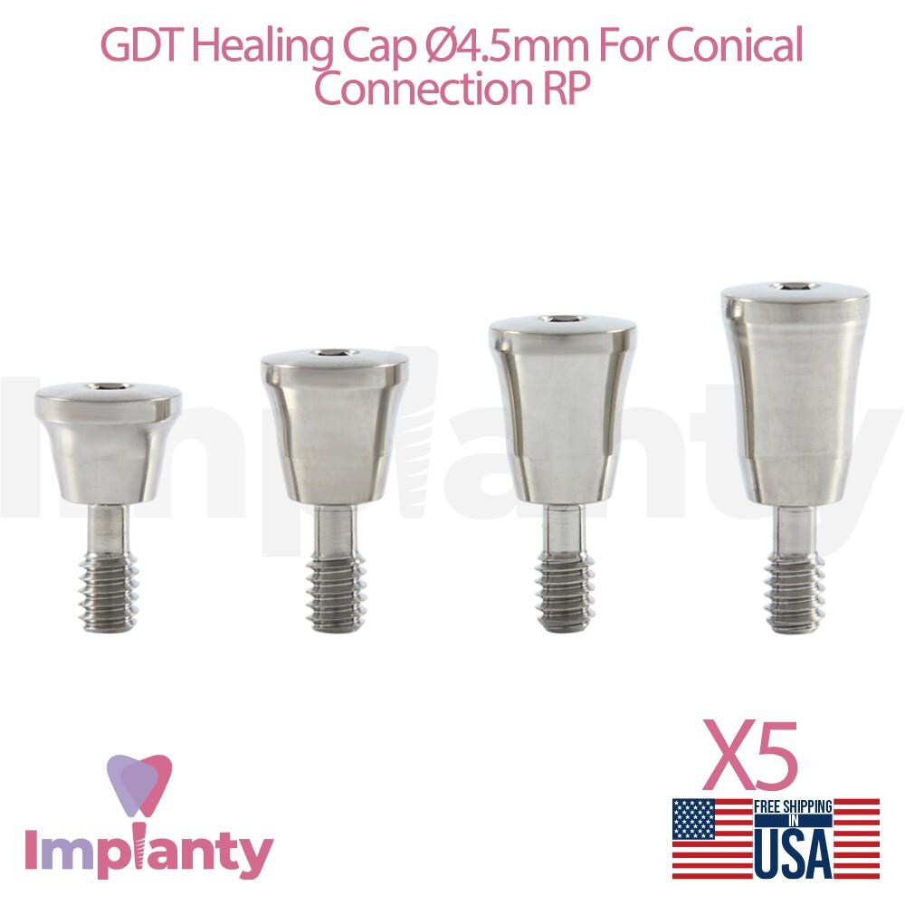 5 Healing Cap Ø4.5 Dental RP 2.65mm Conical Connection Regular Platform Titanium