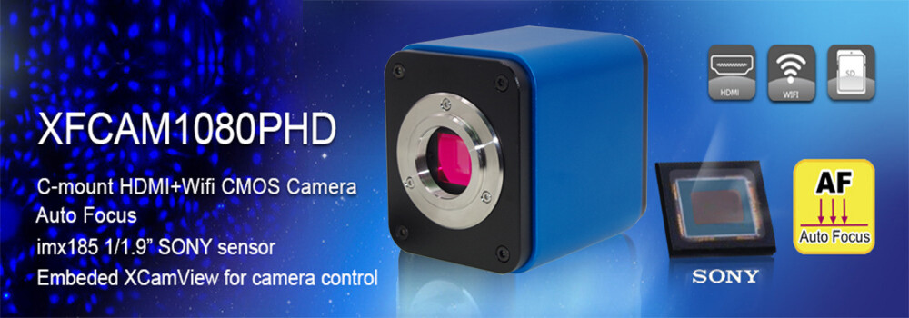 Auto Focal Focus HDMI WiFi USB Industry Microscope Camera Set IMX178 / 185 XFCAM