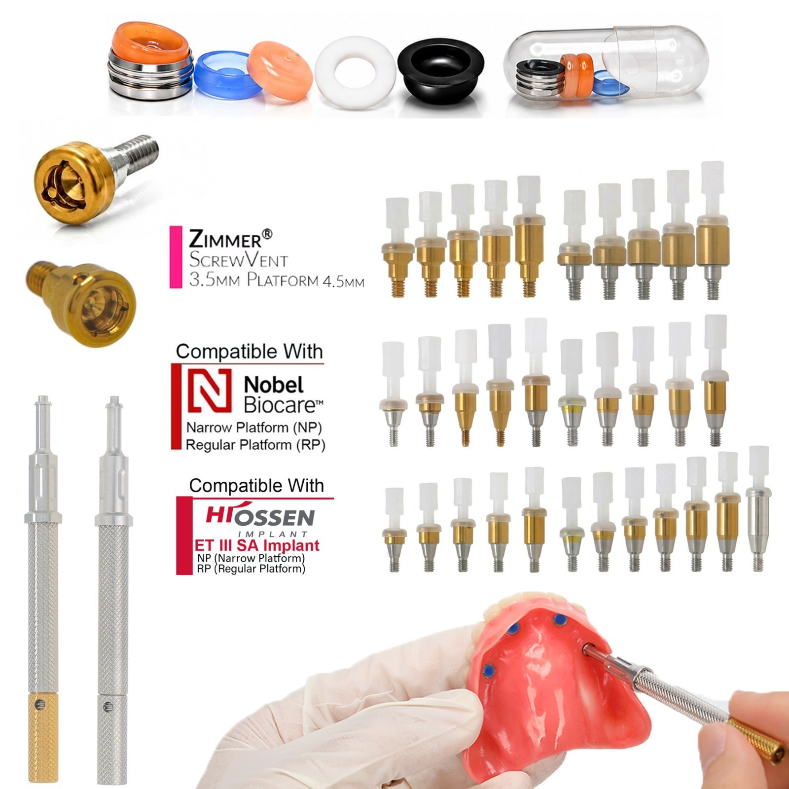 Dental Zest Locator Overdenture Attachment System Compatible Multiple Implant