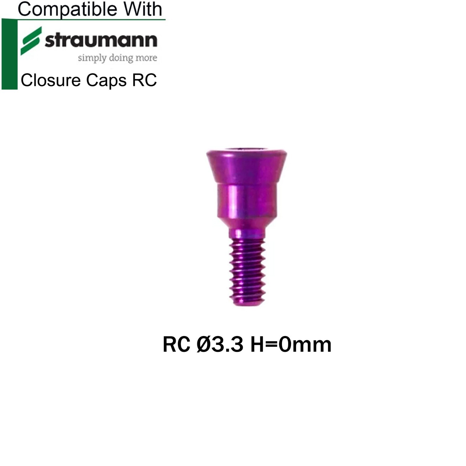 Fits Straumann ITI RC Healing Abutments Closure Caps Titanium Regular Screw