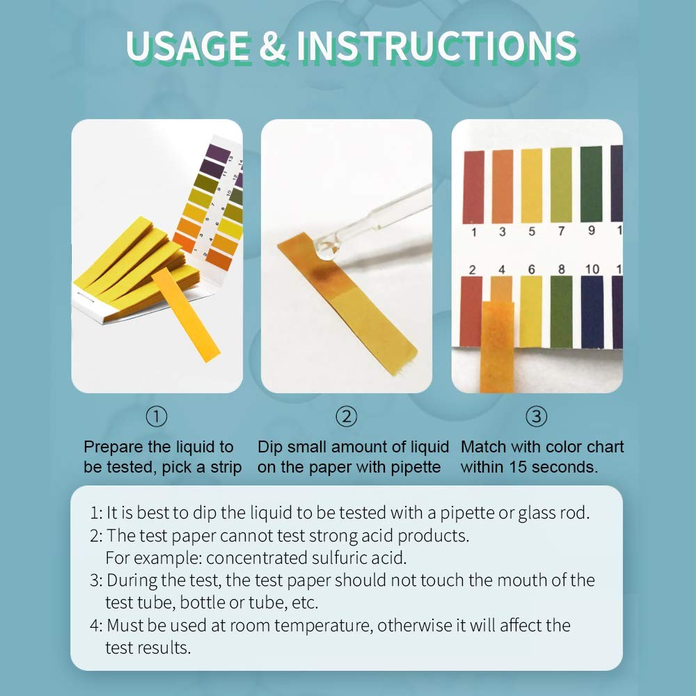 400Pcs 1-14 pH Indicator Test Strips Laboratory Paper Litmus Tester Urine Saliva