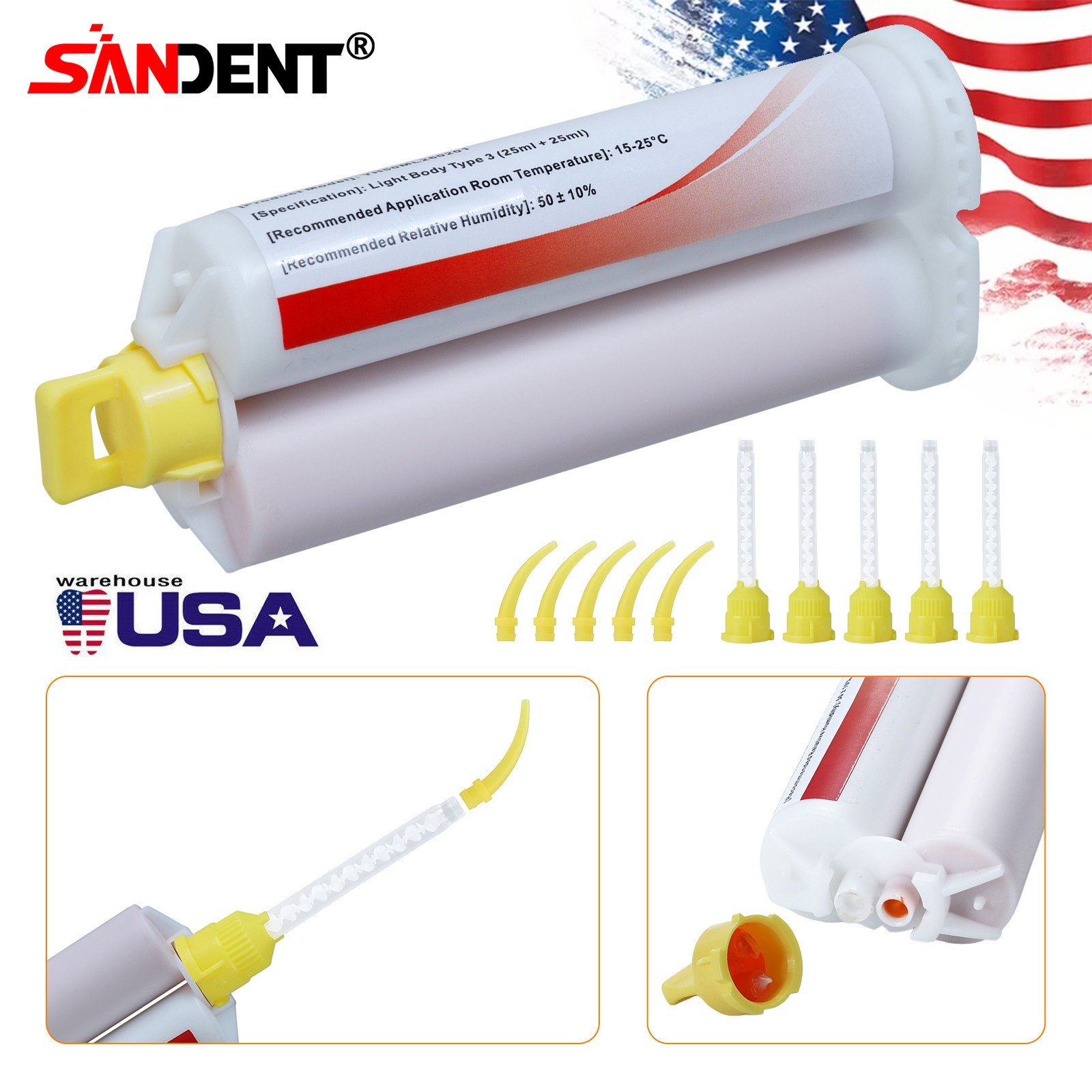 Dental LIGHT BODY FAST Set VPS PVS VPS Impression Material 50ML Cartridges