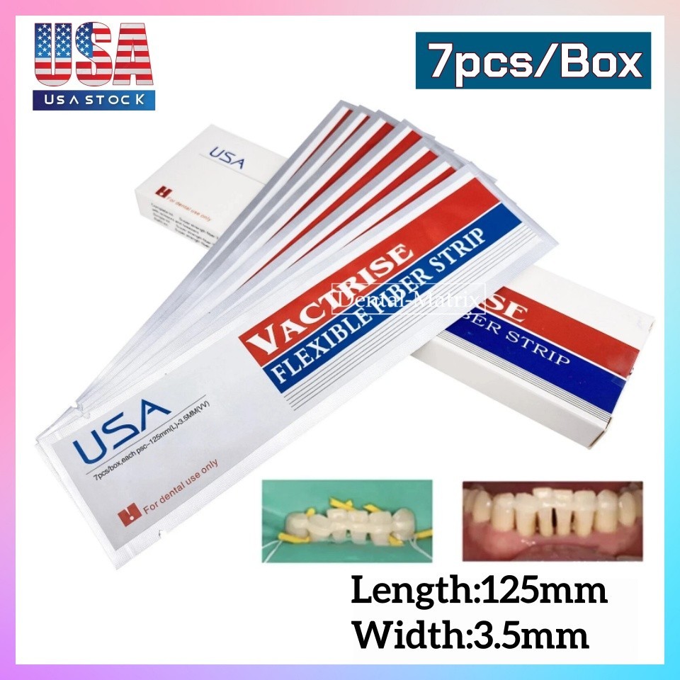 7pcs Dental Flexible Glass Fiber Strip Splint Composite Resin Bonding Ribbon USA