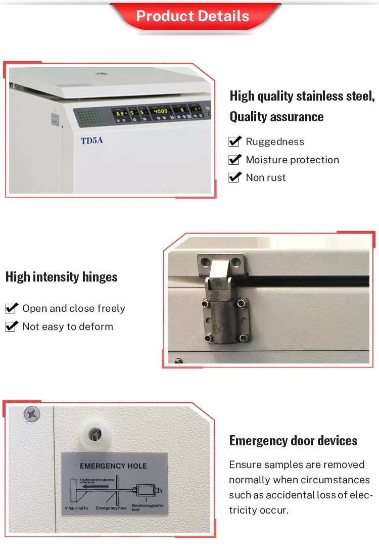 Lab Desktop Low-speed Serology Centrifuge Separation Device 5500rpm 3000ml TD5A