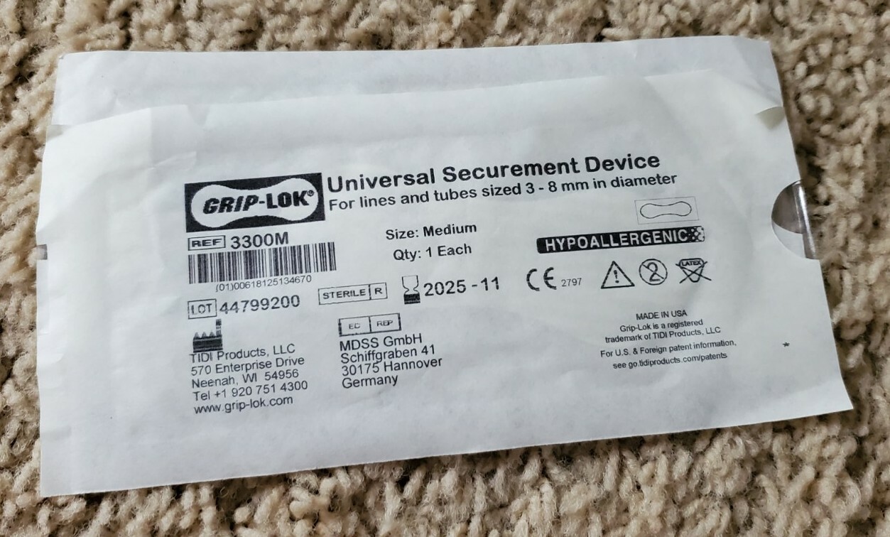 TIDI Grip-Lok Medium-Wide CVC PICC & Drain Securement Device ― Pack of 10― W…