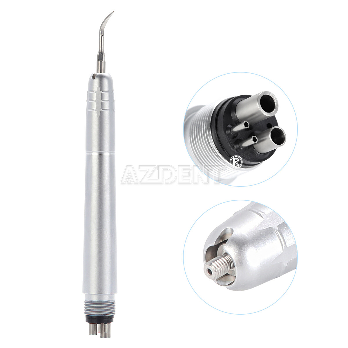 AZDENT Dental Ultrasonic Air Scaler Handpiece 4 Holes + 3 Compatible Tips